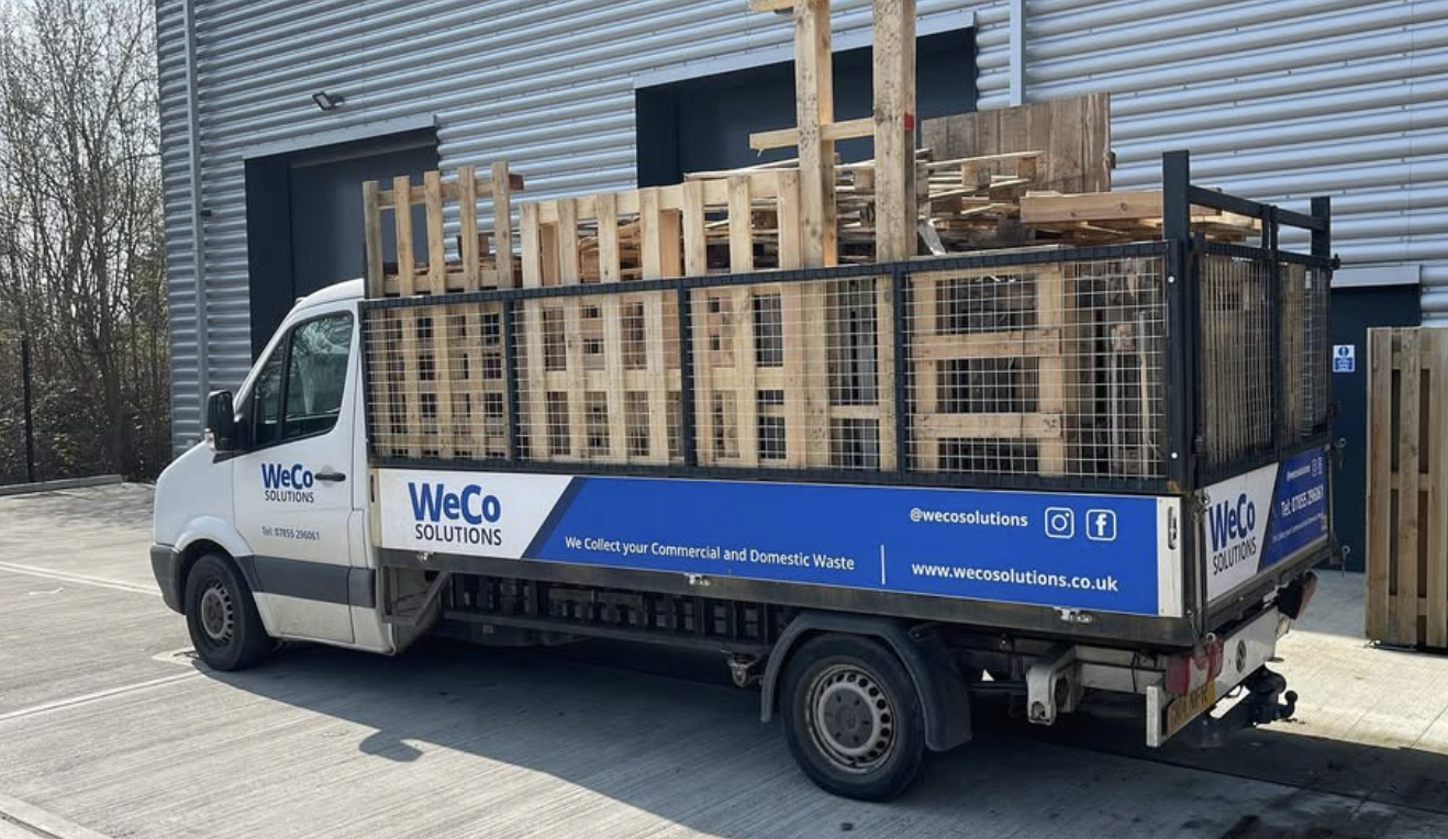 WECO Solutions van loaded with timber pallets